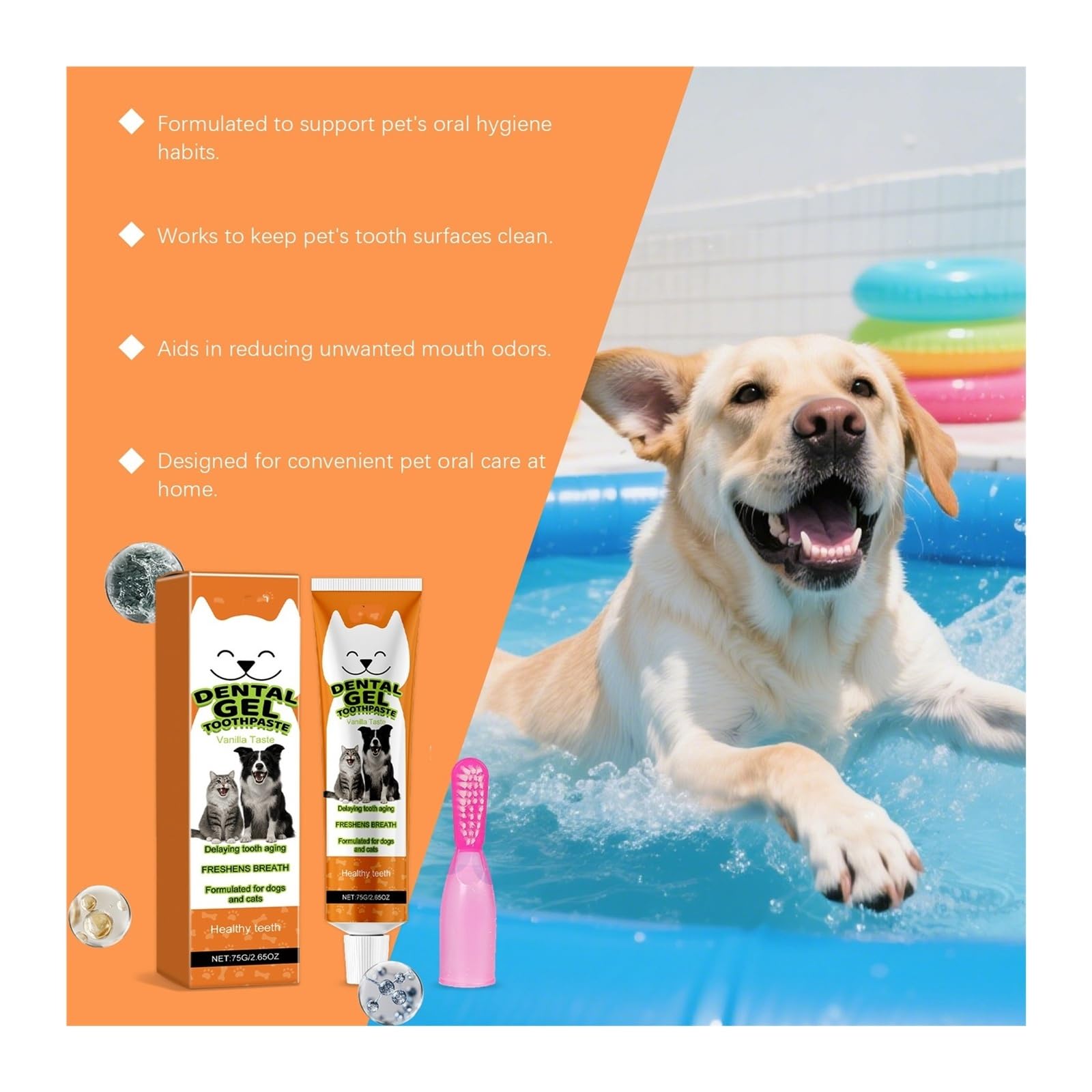 ¡Imprescindible! Pasta de dientes for mascotas de 75 g for una limpieza dental profunda y un cuidado suave(4pcs)