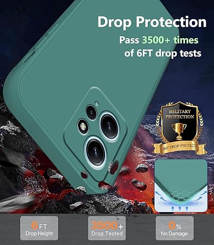 Miniatura 4 de Compatible con Xiaomi Redmi Note 12 4G Funda de silicona líquida verde oscuro, suave al tacto Teléfono Redmi Note 12 4G Funda de silicona a prueba