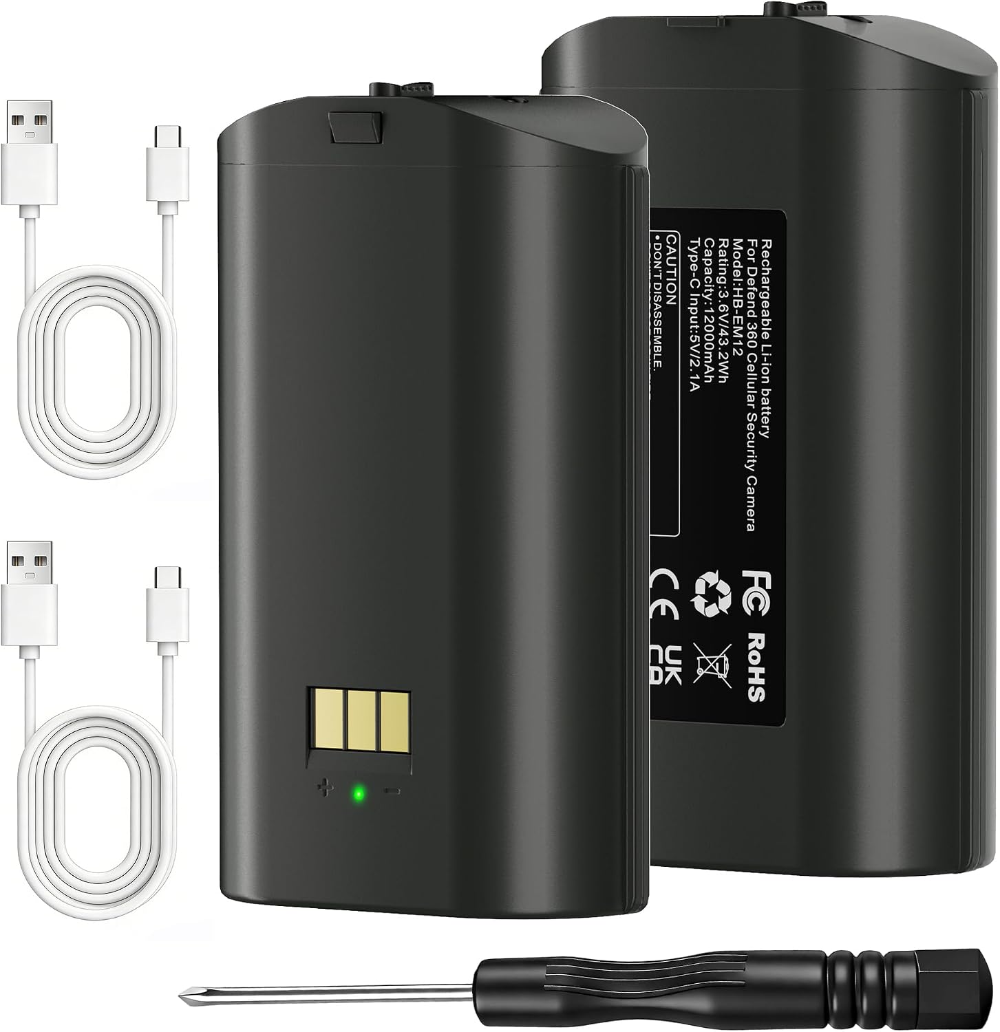 Batería de repuesto Lesaps para TACTACAM Defend 360 2-Pack 12000mAh miniatura 1