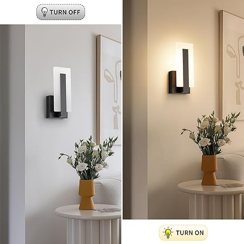 Miniatura 7 de Joosenhouse Modernos apliques LED de pared arriba y abajo, luz negra de 3000 K, luces de pared blancas cálidas, juego de 2, iluminación de pared