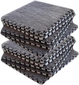 Pack of 10pcs Splicing Mat Anti-Fall Bedside Cushion Pad Toddlers Room Carpet Baby Playing Mats 30x30cm/11.8x11.8inch Stain Resistant Living Room Carpet