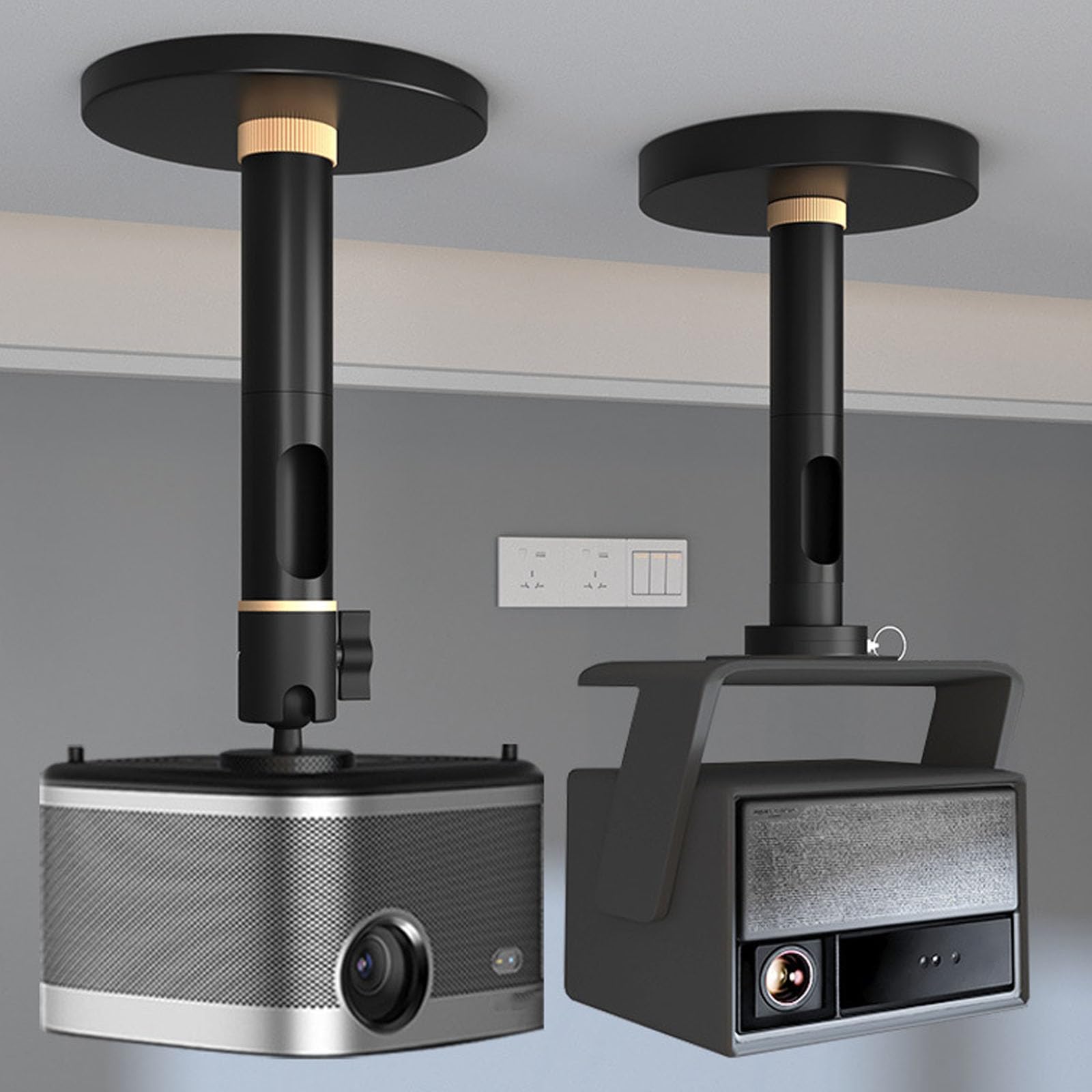 Support de plafond professionnel pour projecteur pour appareils de 1/4", supporte jusqu'à 10 kg de charge, support de suspension à écrou coulissant