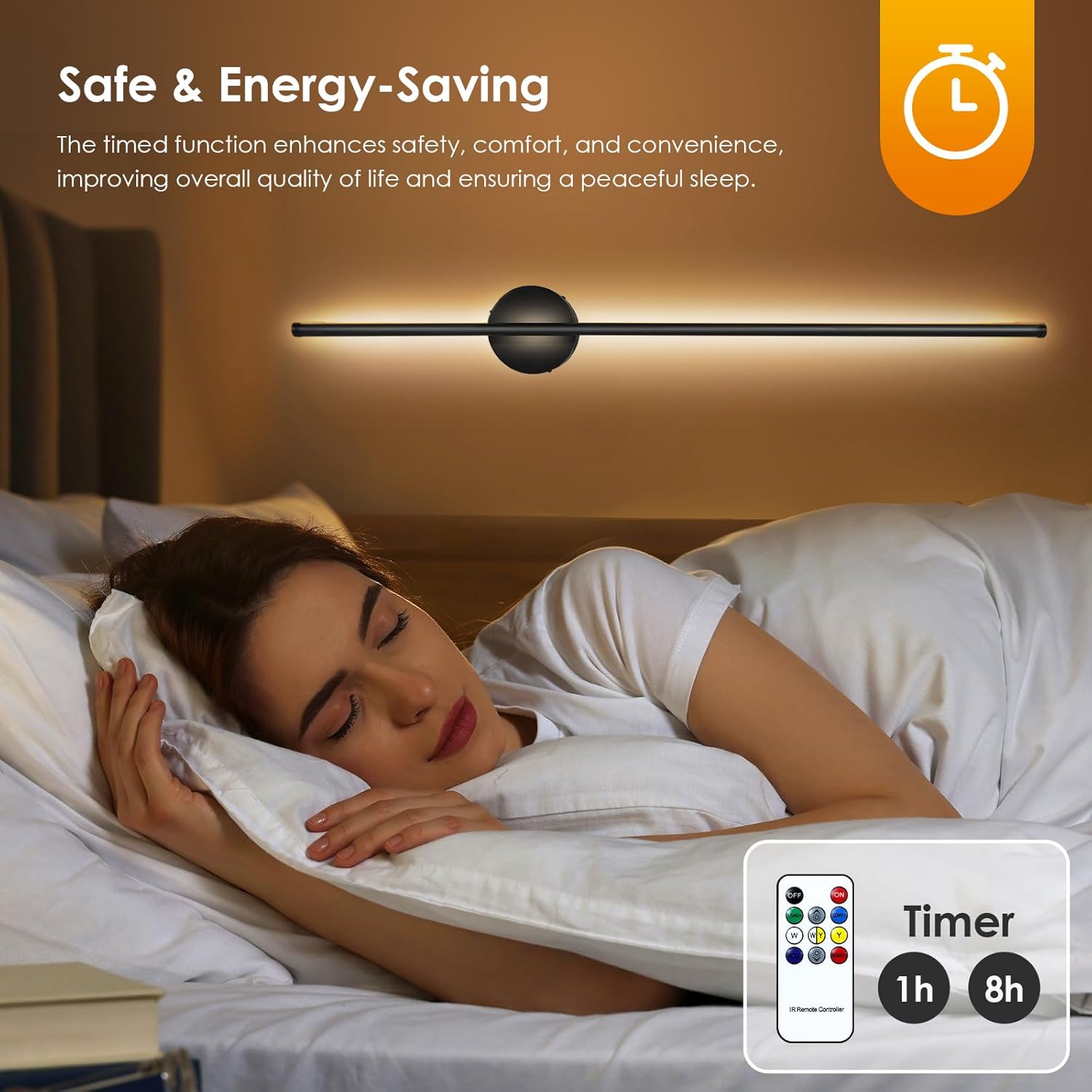 Battery Operated Wall Sconces Set of Two, Wireless Rechargeable Wall Lights with Remote Control, Dimmable LED Wall Lamp Indoor, Wireless Lights for Living Room Bedroom Hallway, Black