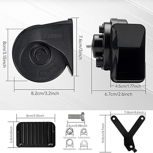 Vista 31 de FARBIN Bocina de coche compatible con Toyota/Lexus/Subaru 12V Bocinas automáticas impermeables con 1 a 2 tapones de bocina para Toyota