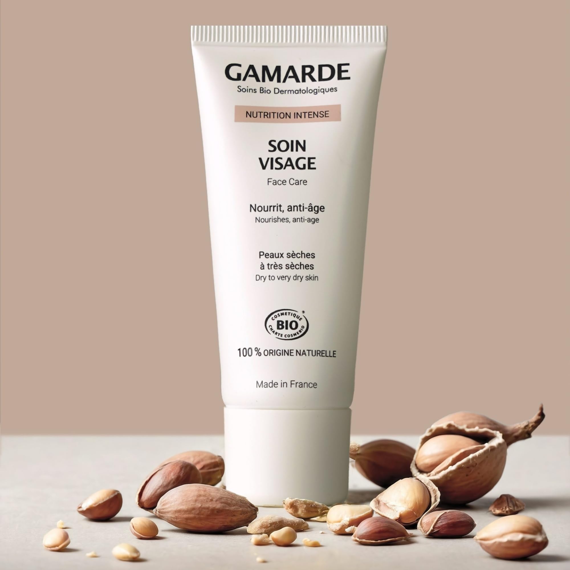 GAMARDE Bio-Kosmetik: Gesichtspflege mit Anti-Aging Formel I Gesichtscreme mit Argan-Öl & Lavandin-Öl I Feuchtigkeitscreme für trockene bis sehr trockene Haut I Für Männer & Frauen I Vegan I 40 ml