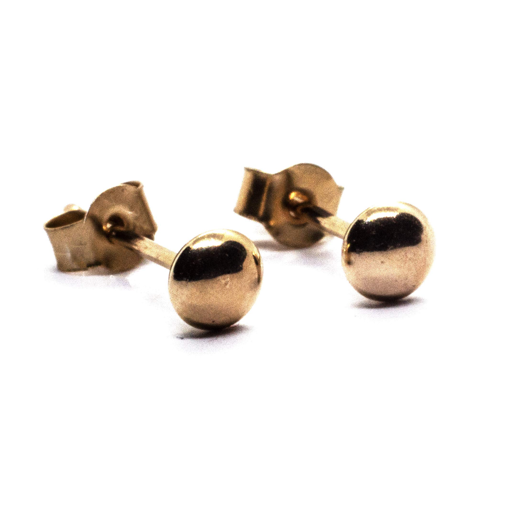 Pendiente de tuerca infantil, 3 mm, oro de 9 ct.
