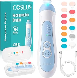 COSLUS Rechargeable Electric Baby Nail File: Quiet, 5 Speeds, and CPC Certified