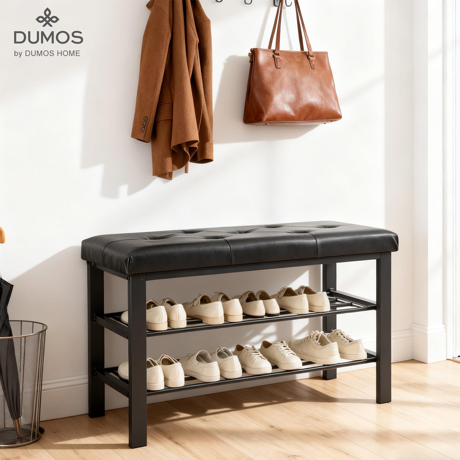 DUMOS Schuhbank Sitzbank Sitztruhe Eingangsbereich Nähte Mid-Century-Modern-Stil modern