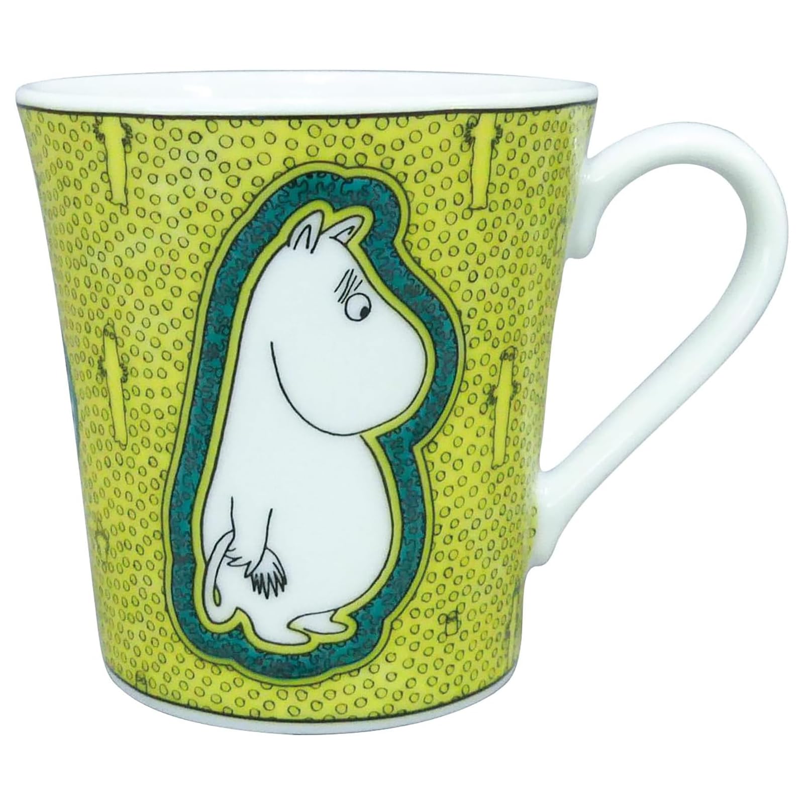 Moomin Kutani Ware Mug Blue Handle Ceramic 10oz Japanese Porcelain Yamaka