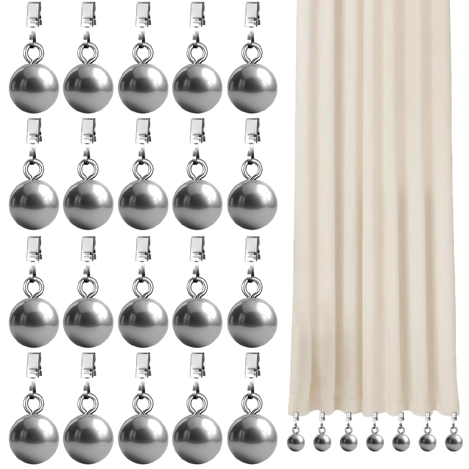 Hoemwarm 20 Pack Outdoor Curtain Weights, 6.3 oz Heavy Duty Curtain Weights Tablecloth Flag Weights Clips for Wind Pergola Patio Gazebo Cabana Outdoor Drapery