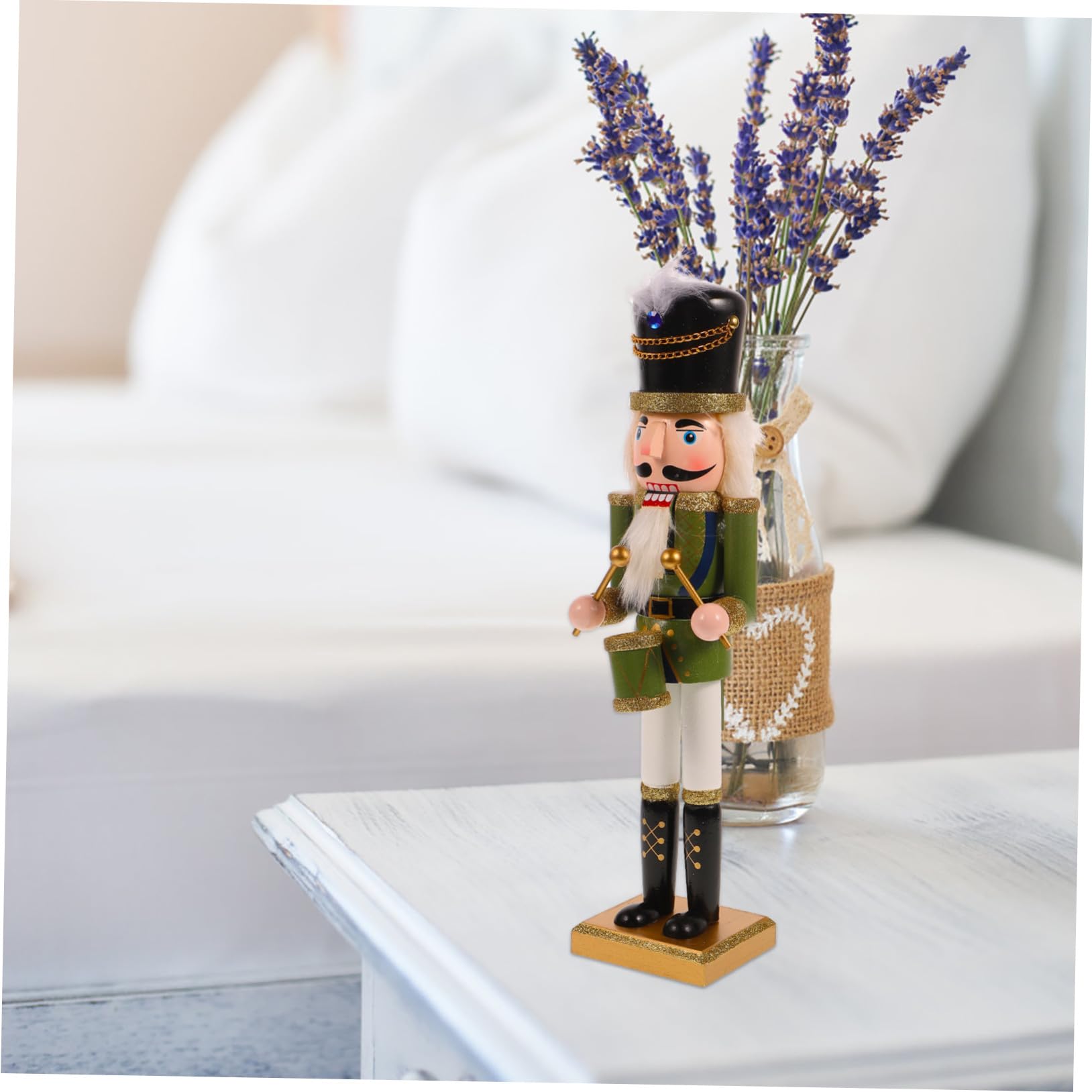 Grüne Nussknacker-Figur aus Holz, Weihnachtsdekoration, klassisches Sammlerstück, Tischdekoration für Urlaub, Zuhause