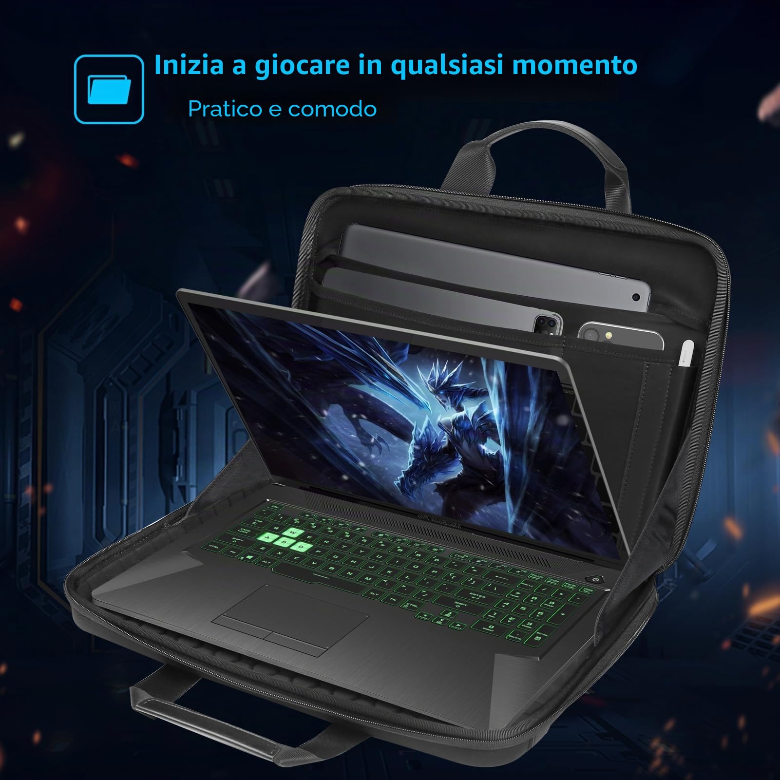 Smatree Custodia per laptop compatibile con Acer Predator Helios 18 Gaming Laptop da 18 pollici, per DELL Alienware m18 R2/m18 Gaming Laptop da 18 pollici Borsa impermeabile (A800XL)
