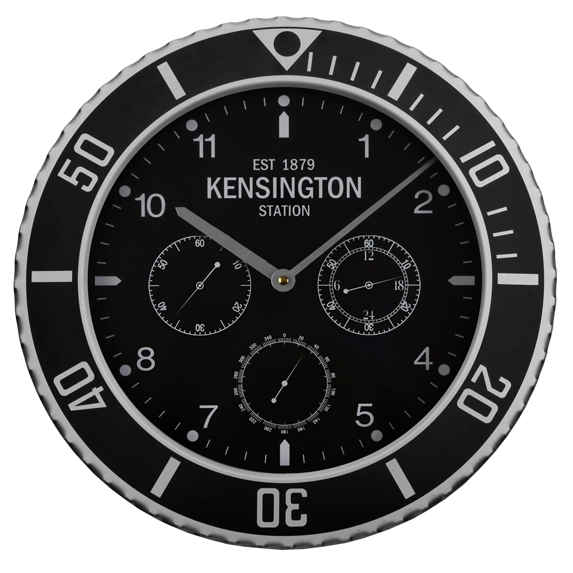 TIENDA EURASIA – Reloj de Pared Moderno Redondo 40 cm | Silencioso | Reloj Analógico | Material: Metal | Funciona con Baterías | Ideal para la Cocina o el Salón