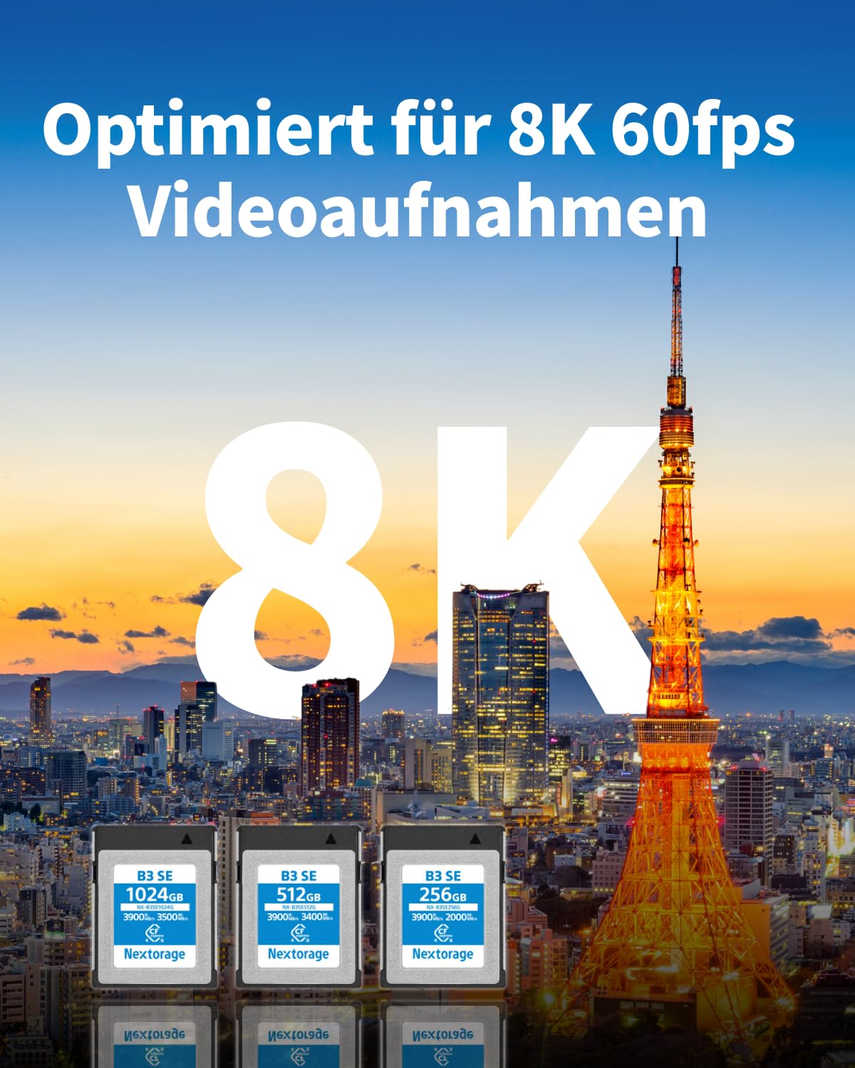 Nextorage CFexpress 4.0 Typ B Karte 512GB, japanische speicherkarte datenspeicher CF Express Type B, Kamera Zubehör für Sony/Nikon/Canon/Panasonic/Fujifilm, B3SE NX-B3SE512G
