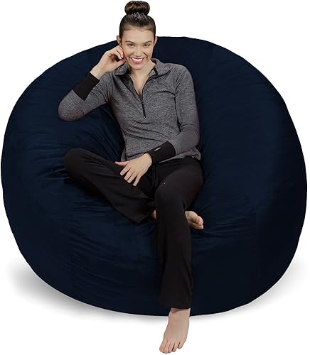 Miniatura 7 de Sofa Sack - Puff gigante de 6 pies, Tela, Negro