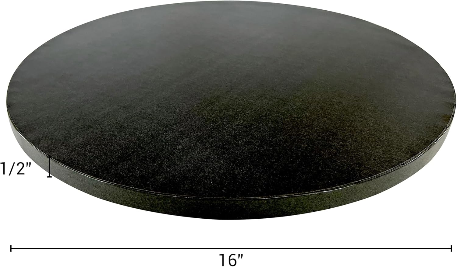 16 Inch Cake Board Drums Round, 6-Pack, Black, Sturdy 1/2” Thick for Heavy Or Multi-Tiered Cakes
