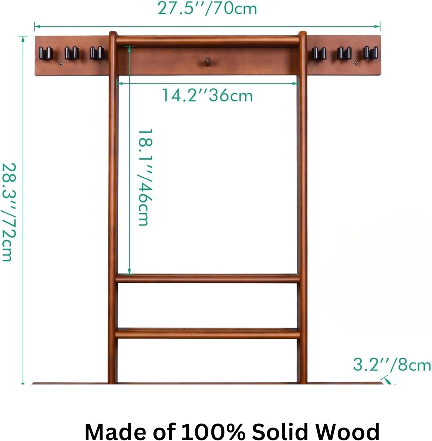 MAYBEME Wooden Storage Rack Billiard cue Wall-Mounted 6-Hole Bracket cue Placement Rack Billiard cue bar Display Rack Storage Rack Fishing Rod Accessories