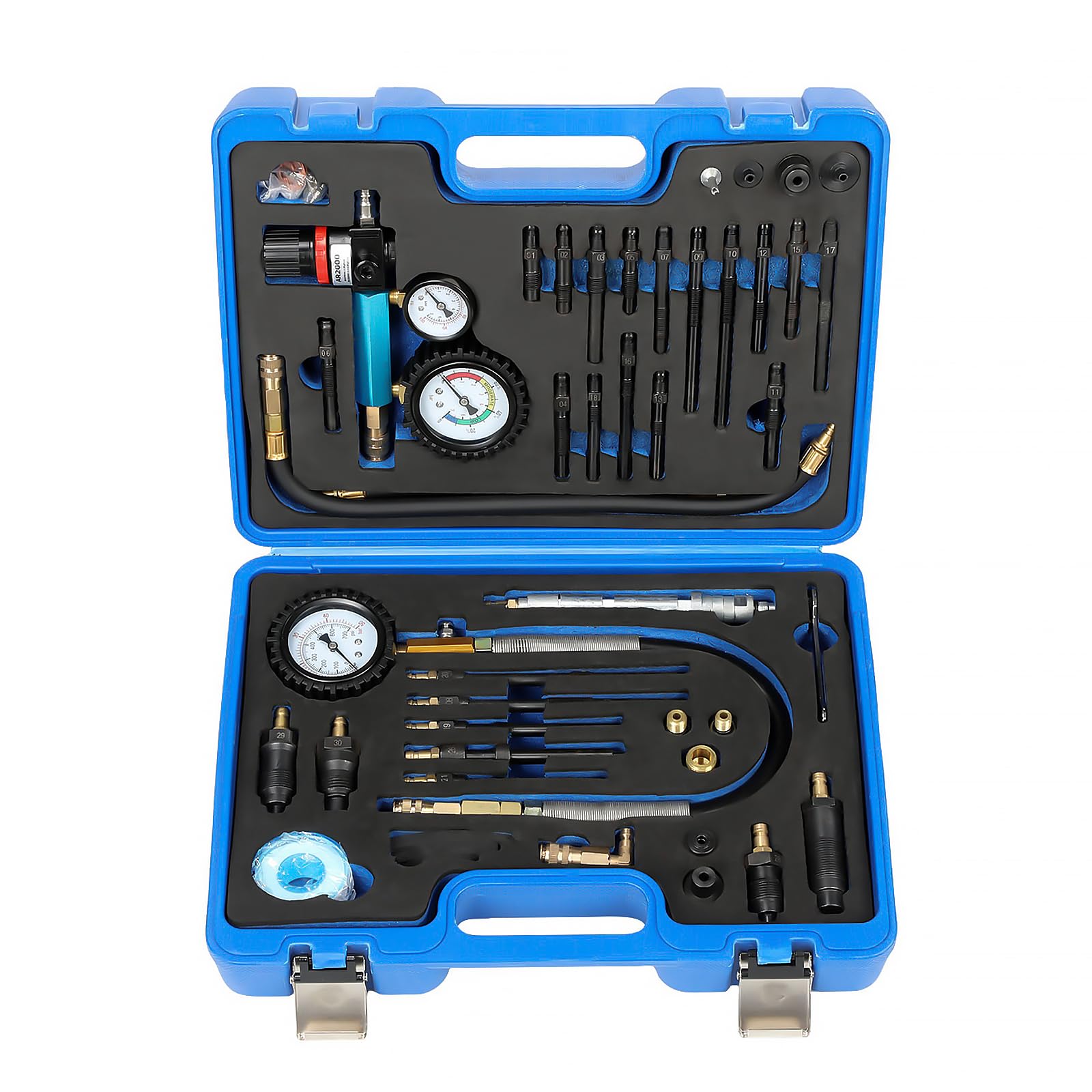 GEARMONSTER Probador de compresión profesional para motores de pérdida de presión, compatible con motores diésel y gasolina, comprobador de pérdida de presión