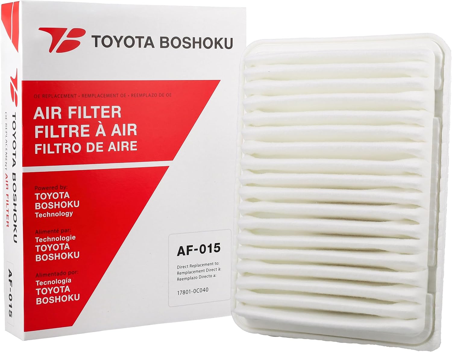 Toyota Boshoku (TB) Engine Air Filter, Engineered as Direct Replacement of 17801-0C040 Fits 2005-2023 Toyota Tacoma 2.7L