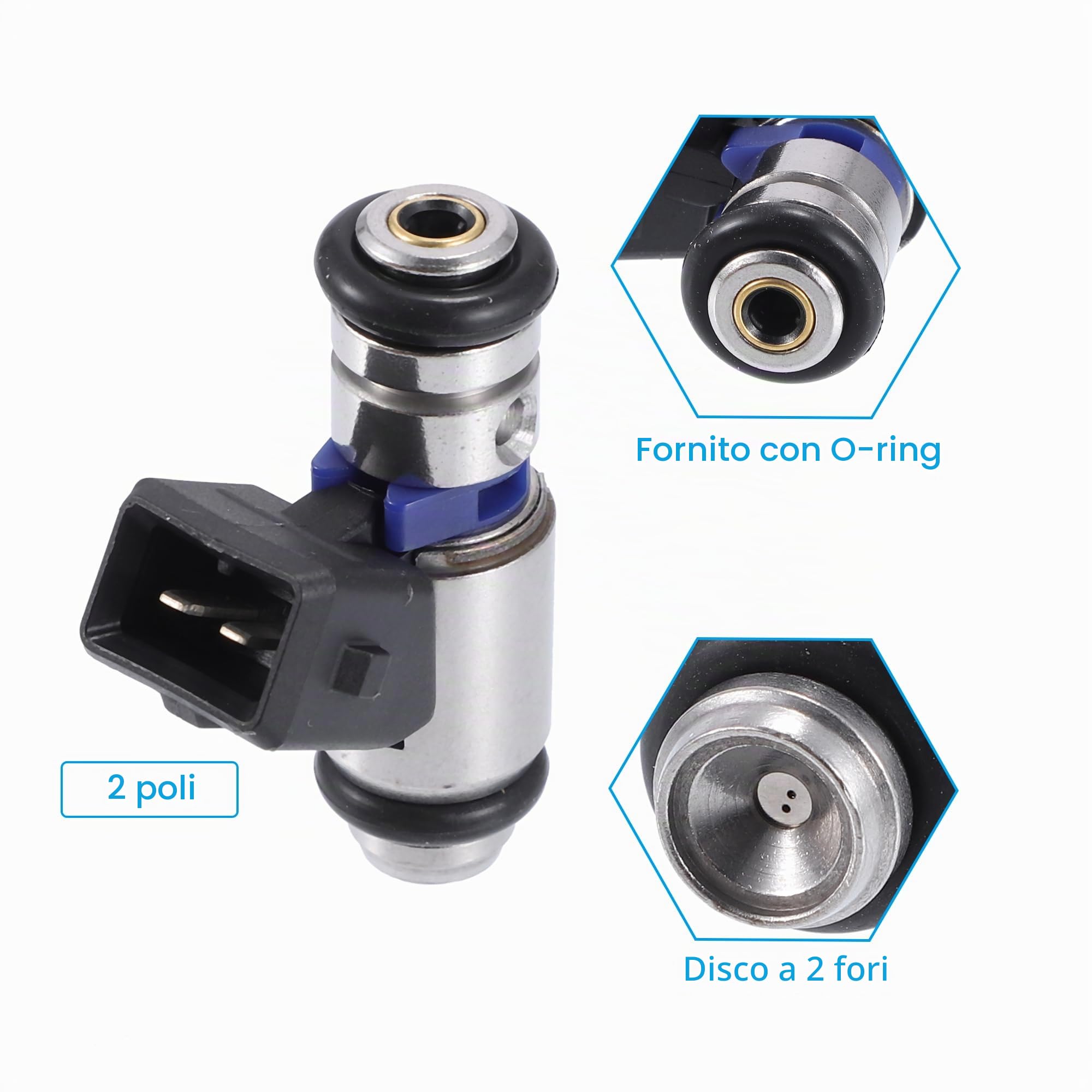 QUARKZMAN 4 Pezzi Iniettore Carburante IWP109 Per Fiat Brava 1.6L | Colore Argento Nero Viola. Materiale Metallo Plastica. Dim. 47x32x19.5mm. Per Fiat Doblo 1.6L 01-02.