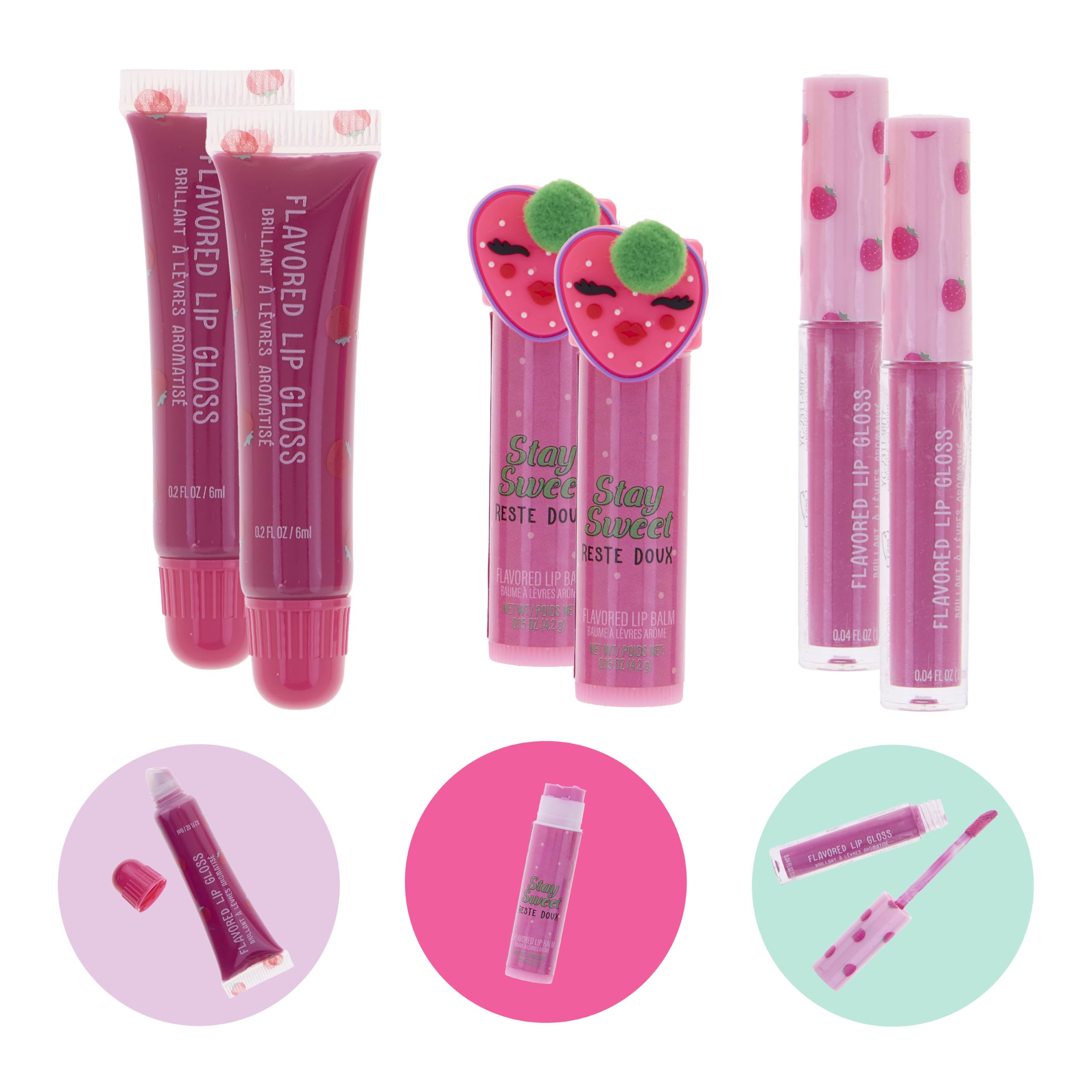 Amazon.com : EXPRESSIONS 6pc Lip Set - Strawberry Fruit Flavored