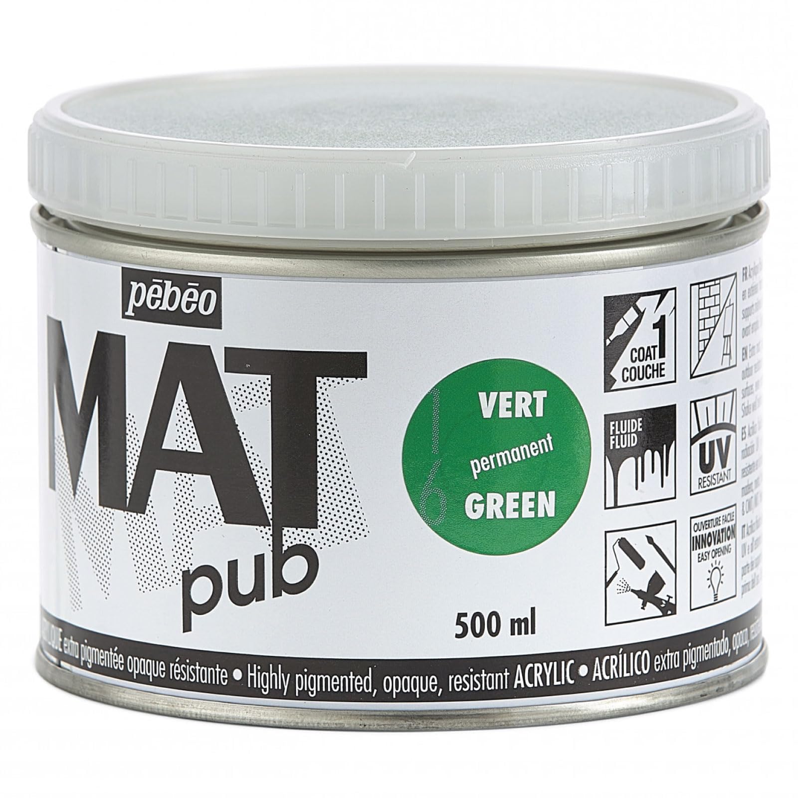 Mat Pub 500ml Permanent Green, 500 ml (Pack of 1) - Image 4
