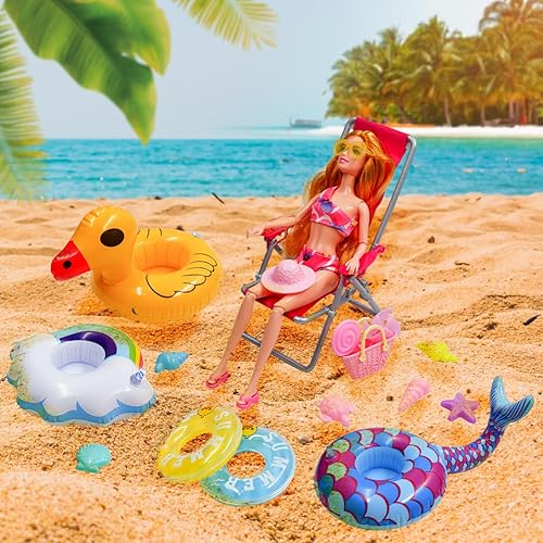 Miniatura 4 de Accesorios de ropa para muñecas 36 piezas de ropa de muñeca para niña, serie de trajes de baño para muñeca de 11.5 pulgadas, incluye bikini, traje