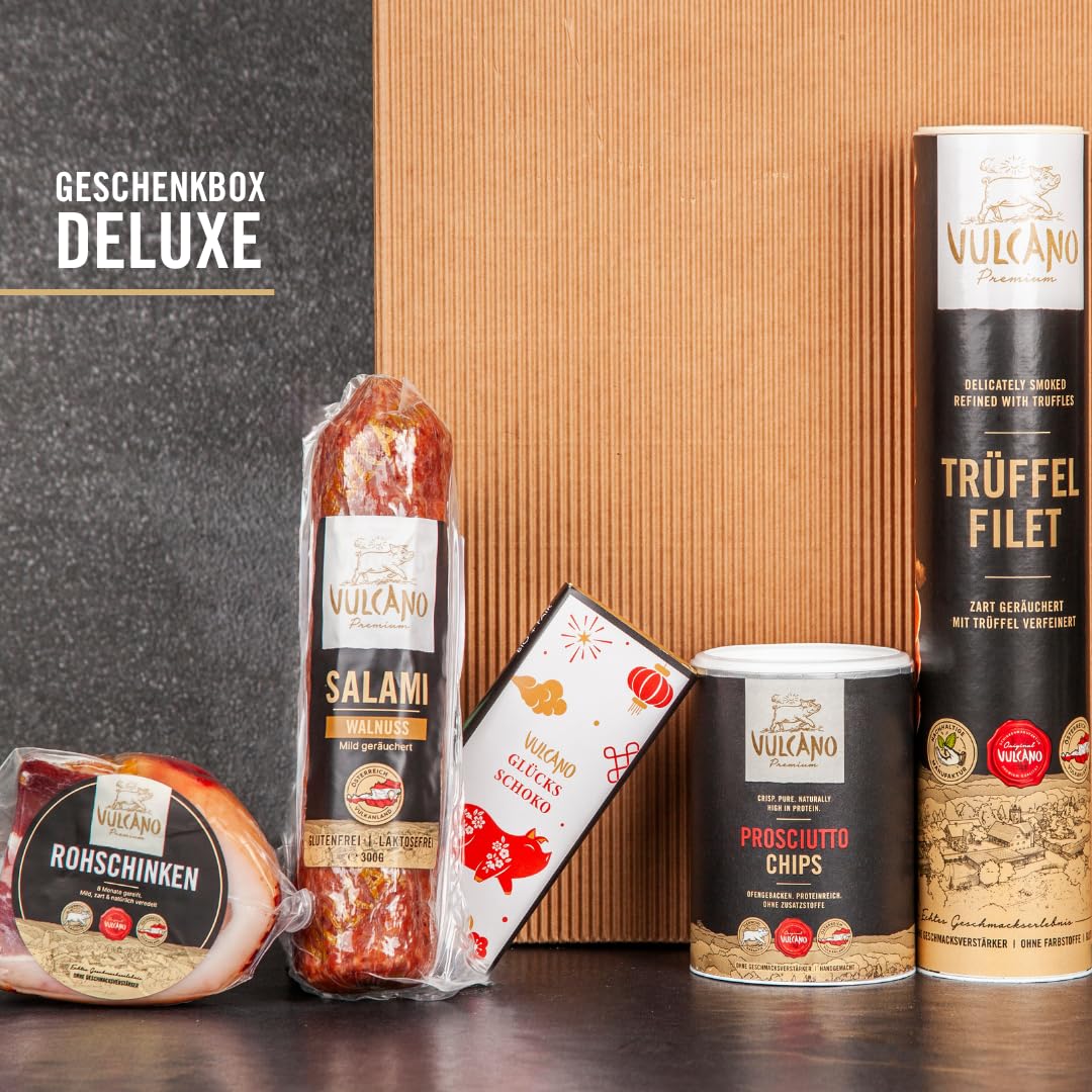 Geschenkbox Deluxe, Geschenk mit feinen Delikatessen, als Geschenk verpackt, Ideal für Genießer und Gourmets, tolles Geschenk für Männer und Frauen