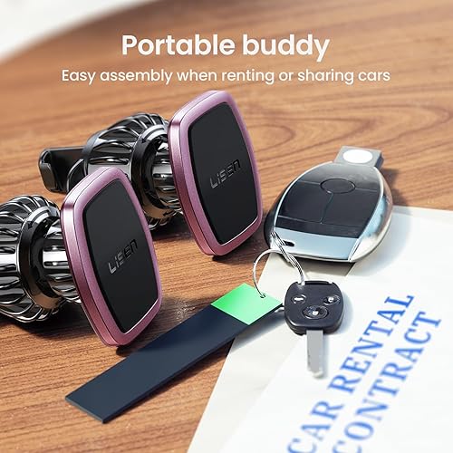 Miniatura 39 de LISEN Paquete de 2 soportes magnéticos para teléfono para tu automóvil, 6 imanes militares, soporte para teléfono celular, soporte de ventilación