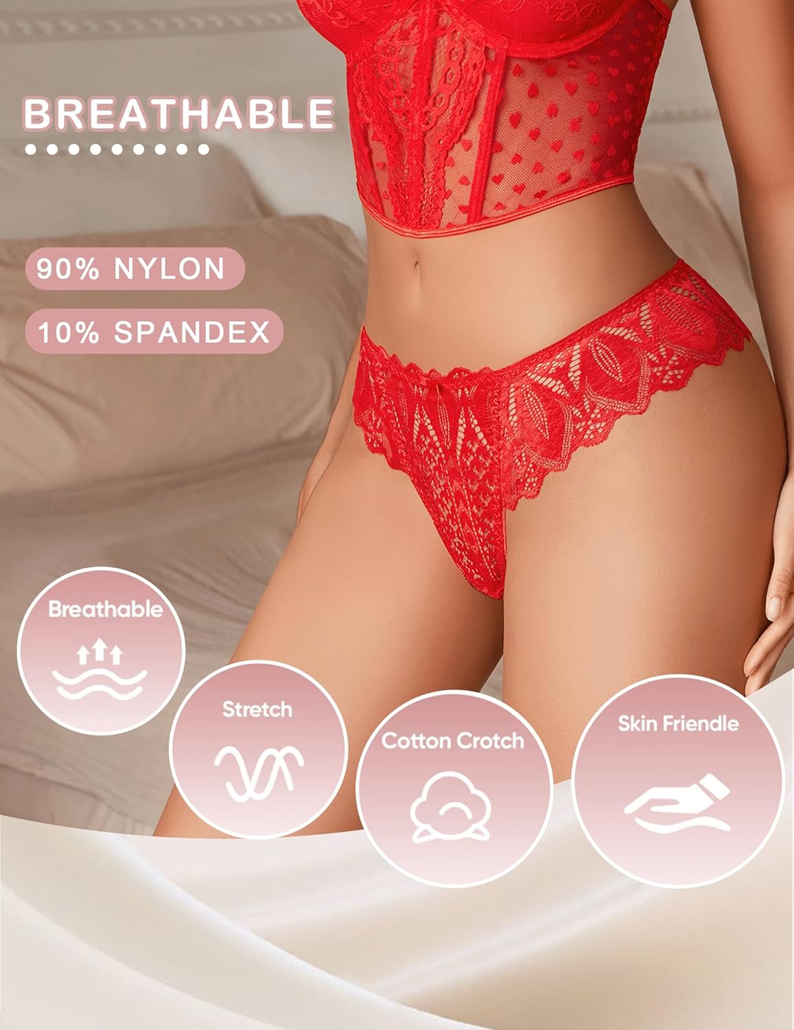 Avidlove Panties for Women Lace Thongs Cross Back Tanga Sexy Cheeky Low Waist Bikinis Underwear - Image 6