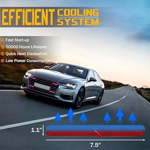 Miniatura 4 de ISUNMEA 4 luces estroboscópicas de emergencia de 12 LED, luz intermitente de emergencia ultra delgada, función de sincronización en superficie,