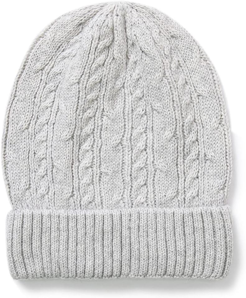 Villand 3 in 1 Womens Wool Hat Gloves & Scarf Winter Set, 3 Piece Cable Knitted Beanie Hat for Women with Gift Box