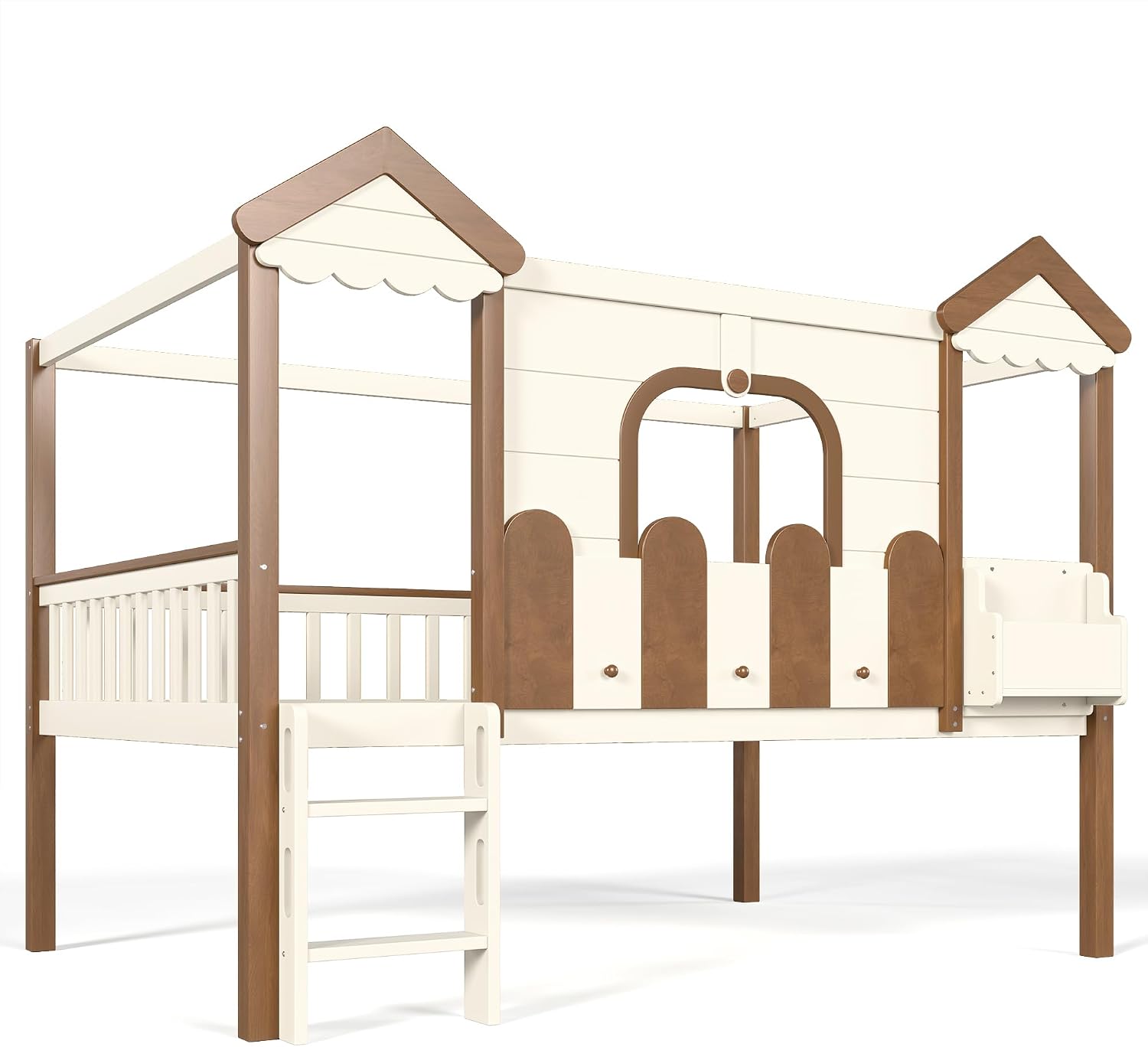 Bellemave Full Size Bed with storage and stairs in a child's room setting