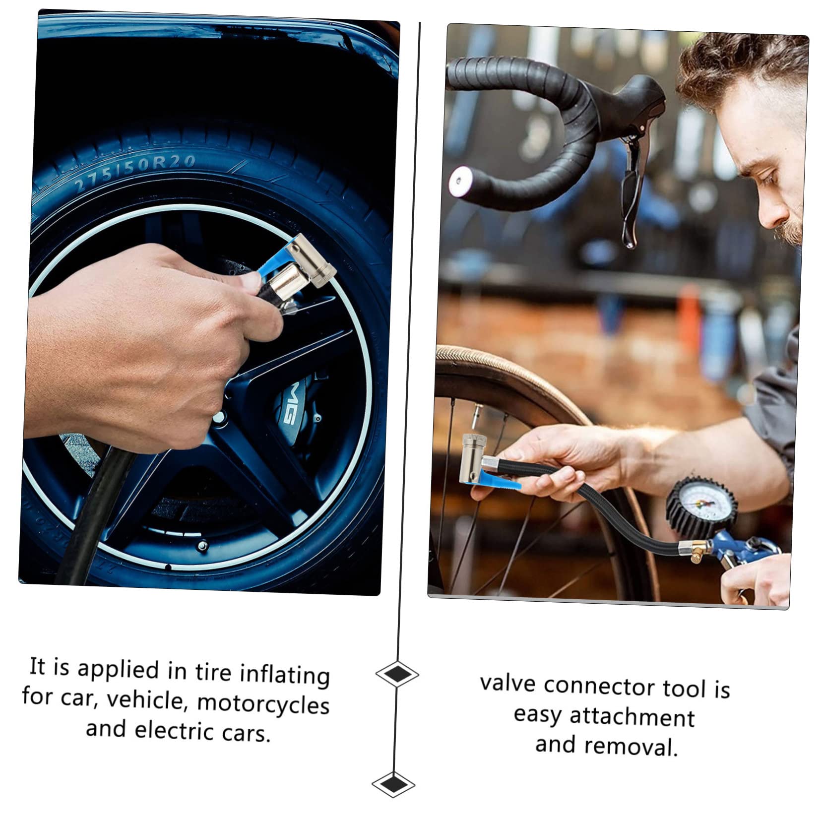 Cabilock Inflatable Chuck for Tire Inflator 2pcs Metal Air Hose Clamp Fit for Most Vehicle Tires