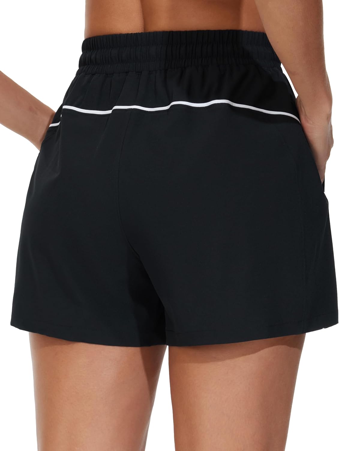 THE GYM PEOPLE Women's High Waist Running Shorts with Pockets Loose Fit Lightweight Workout Yoga Athletic Tracks