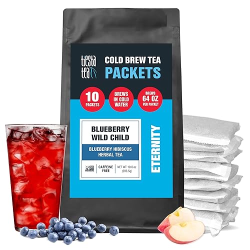 Miniatura 1 de Tiesta Tea - Blueberry Wild Child Cold Brew  Té de hierbas de hibisco de arándanos  Mezcla de té helado de hojas sueltas  Té helado sin cafeína  10