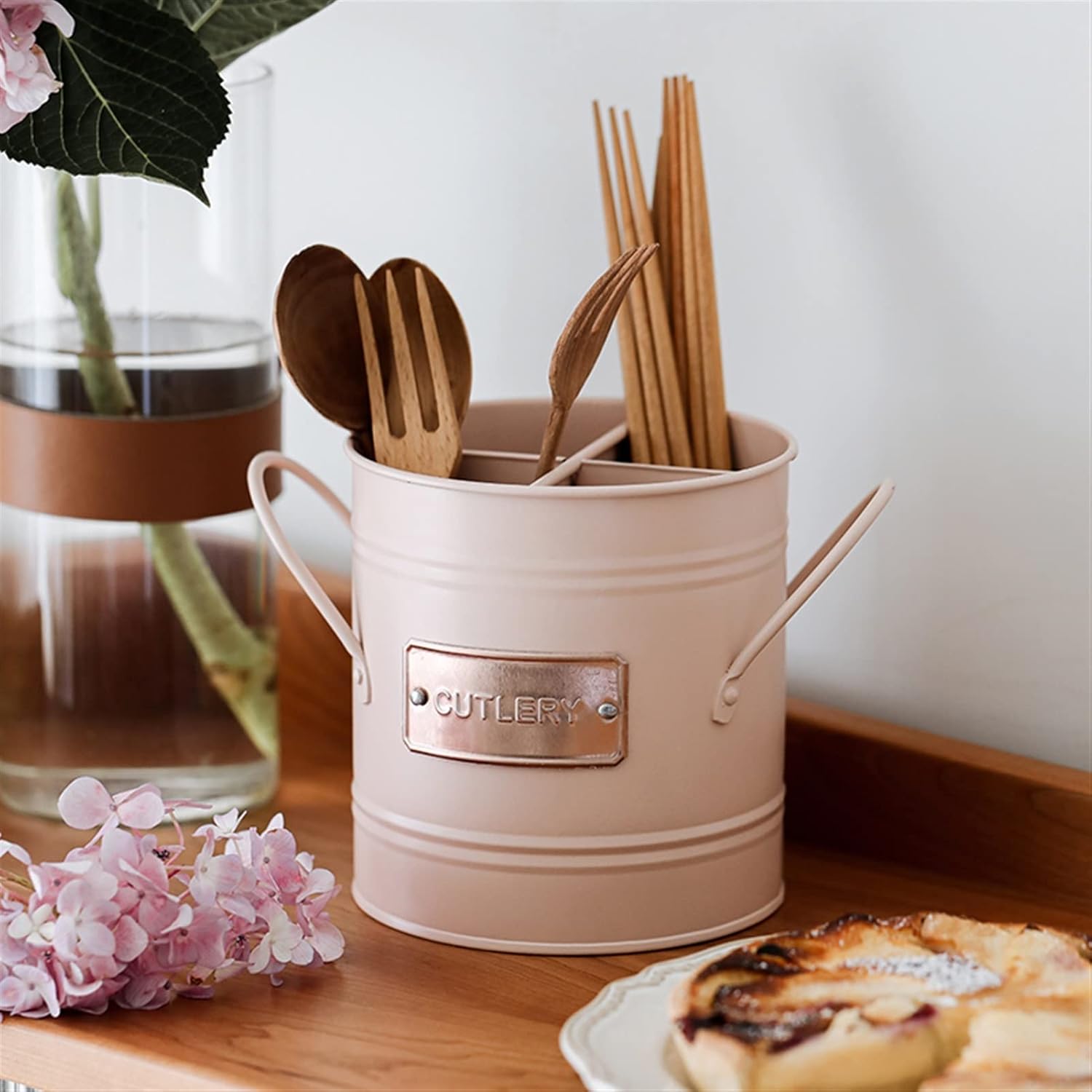 Utensil holders 4 Grids Spoon and Forks Rests Chopsticks Stand for Kitchen Cooking Gadgets Pot Clips Kitchen Utensils Jars Brush Organizer Box Cutlery Holder for Kitchen