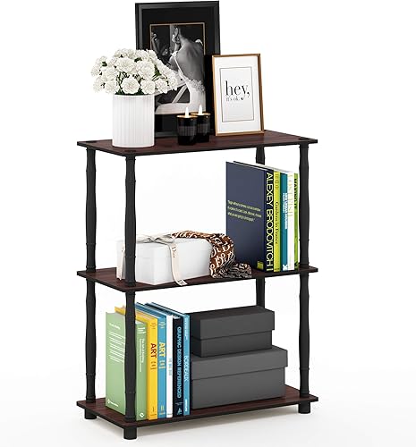 Miniatura 26 de Furinno Turn-N-Tube - Estantes de almacenamiento, estante para libros de 3 niveles, estante esquinero, estantes abiertos sin herramientas, para