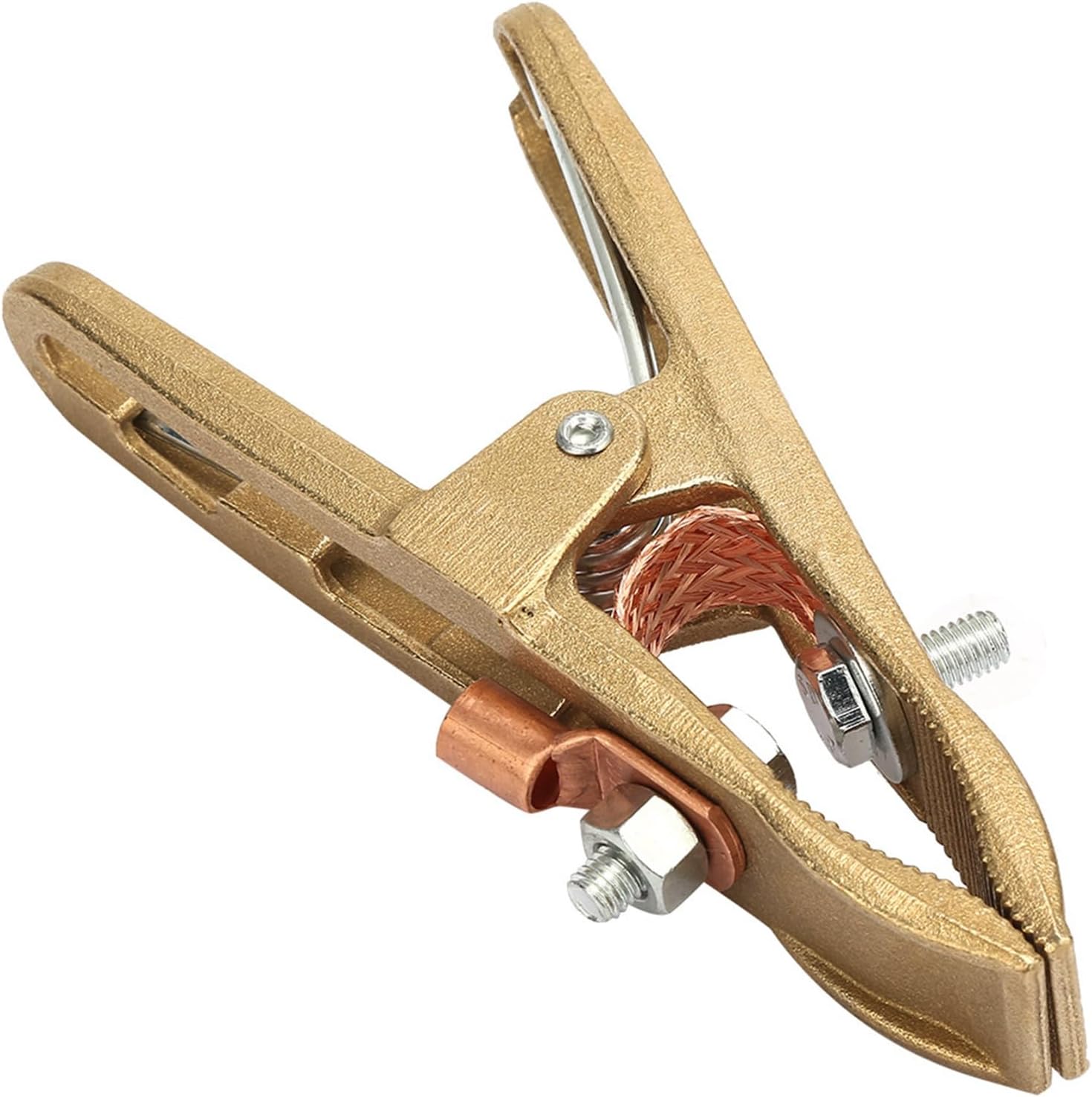 Fafeicy Welding Ground Clamp, Brass Material A Shape Ground Welding Earth Clamp Brass Welding Clamp for Welding Machine Used in Shipyards, Machinery Manufacturing, Oil Exploitation (500A)