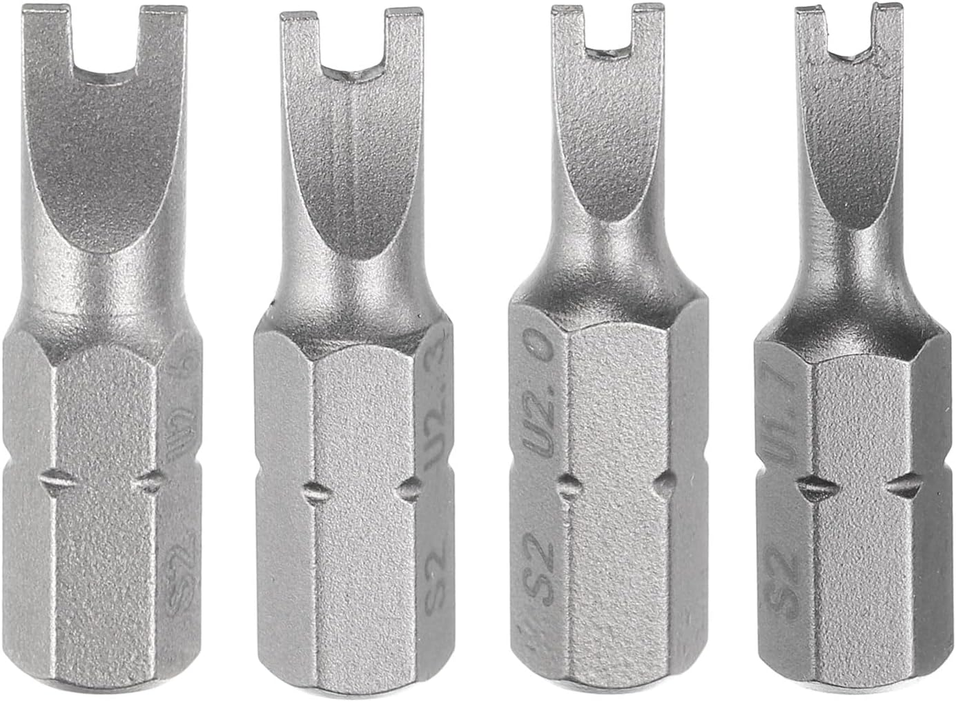 HARFINGTON 4pcs U Shape Screwdriver Bits U#1.7#2.0#2.3#2.6 1/4" Hex Shank 1" Insert Bits S2 Magnetic U Type Screwdriver for Electronic Appliances
