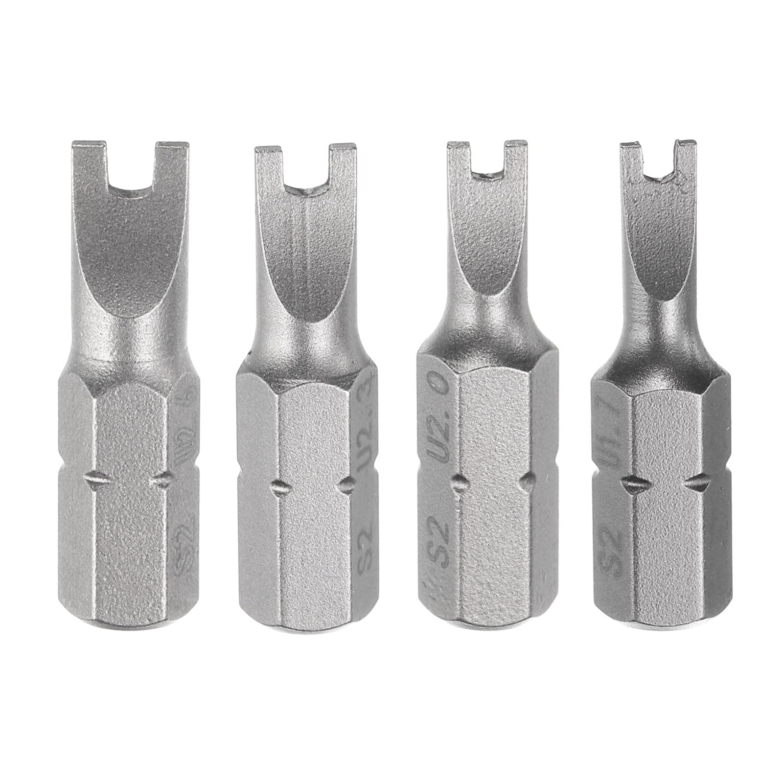 sourcing map 4pcs U Shape Screwdriver Bits U#1.7#2.0#2.3#2.6 1/4" Hex Shank 1" Insert Bits S2 Magnetic U Type Screwdriver for Electronic Appliances