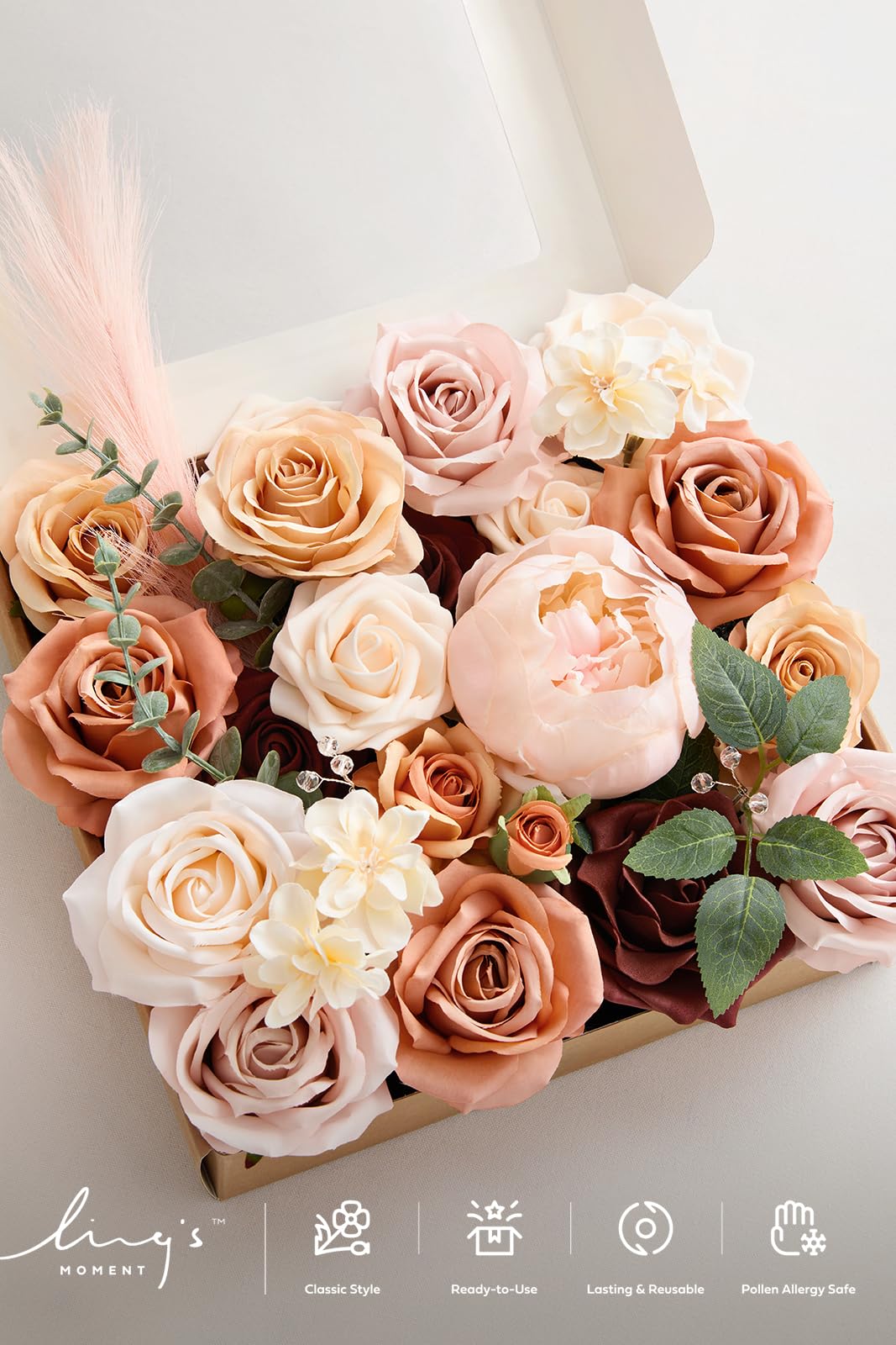 Amazon.com: Ling's moment Fake Flowers Box, Faux Artificial