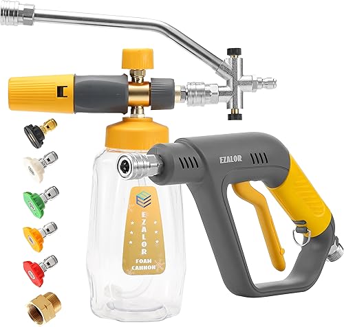 Kit de pistola de cañón de espuma para lavadora a presión con accesorio de doble conector, pistola de espuma para lavado de autos, accesorio de