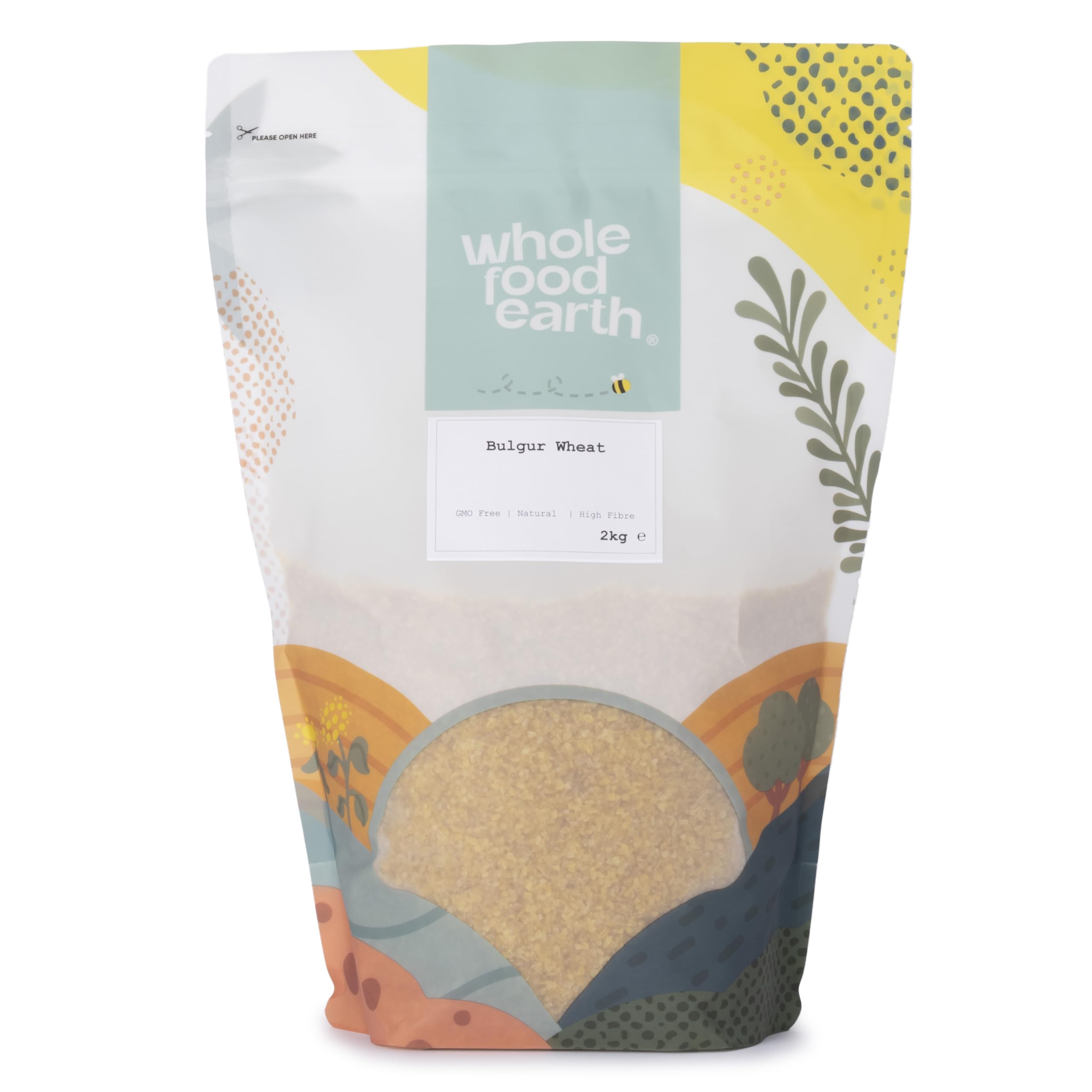 Wholefood Earth Bulgar/Bulgur Wheat 2 kg | GMO Free | Natural | High Fibre
