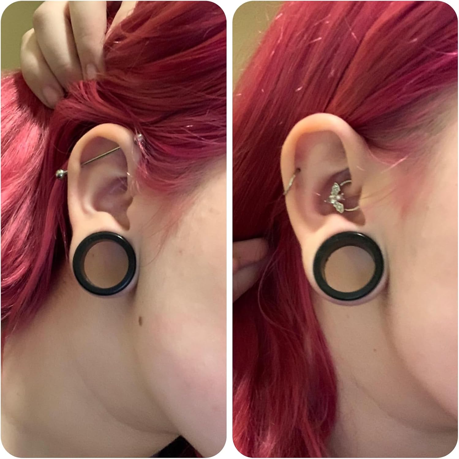 6G-30MM Hollow Acyrylic Gauges for Ear Saddle Plugs Gauges Tunnel Expanders Stretcher Double Flared Flesh Piercings Body Jewelry Set for Women Men
