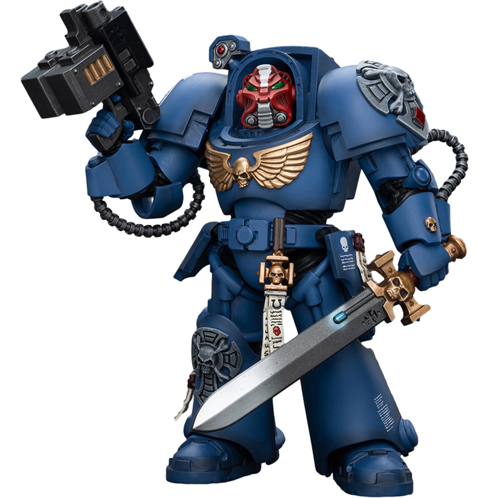 JOYTOY Warhammer 40k Ultramarines Terminator Squad Sergeant with Power Sword and Teleport Homer 1/18 Action Figure Collect And Display Model