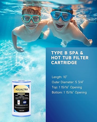 Miniatura 3 de AQUALTRA Filtro de piscina B compatible con 29005E Cartucho de filtro de piscina fácil de instalar, 10 x 5 34 pulgadas, filtros de piscina sobre el