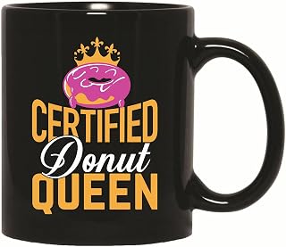 Funny Donut Princess Crown Gift Perfect For Donut Lovers 11oz 15oz Black Coffee Mug