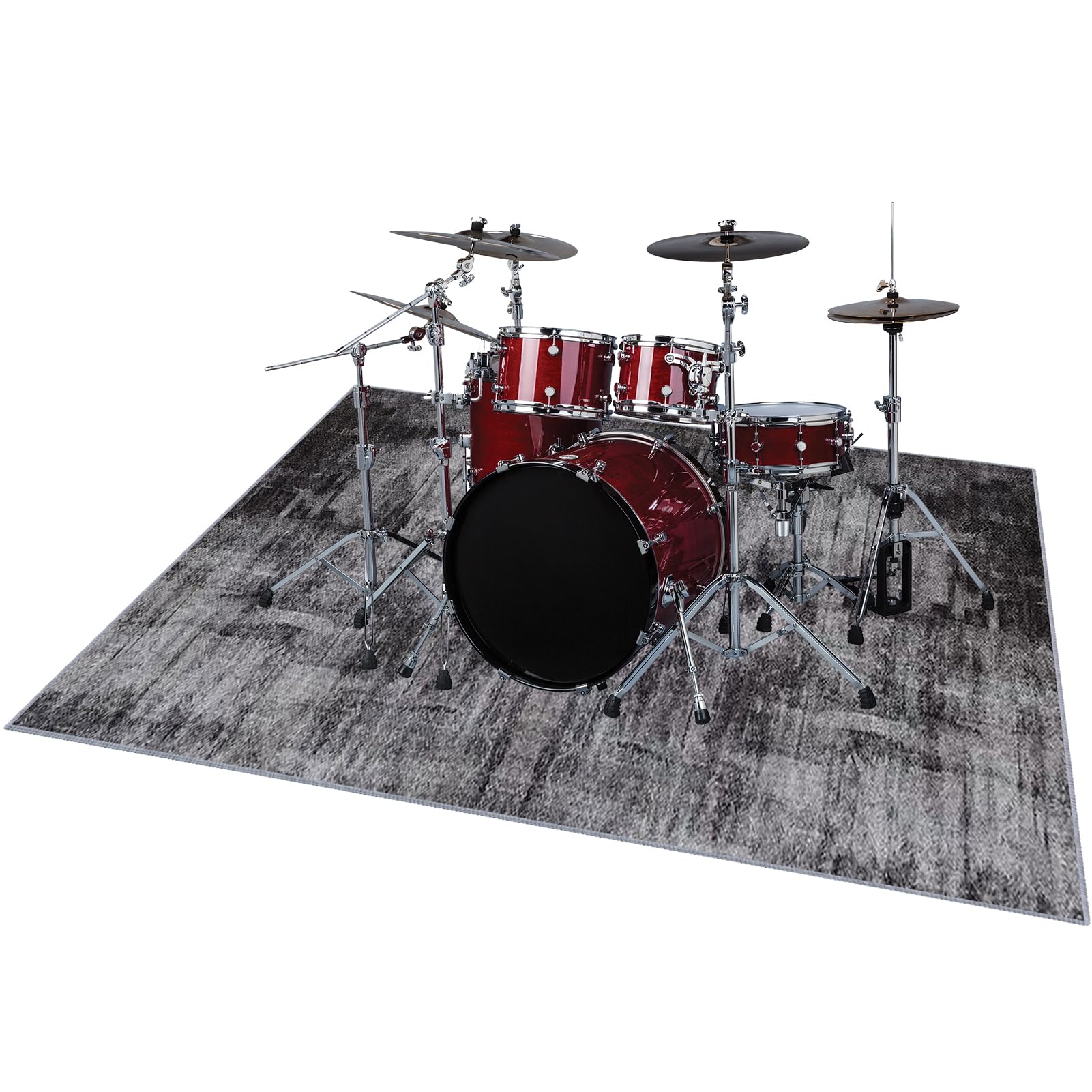 Tappetino Insonorizzato Batteria, Tappeto Antiscivolo Batteria Elettronica, Tappeto per Batteria, Carpet Drum Mat, Tappeto Professionale per Batteria e Strumenti a Percussione 160 x 140 cm