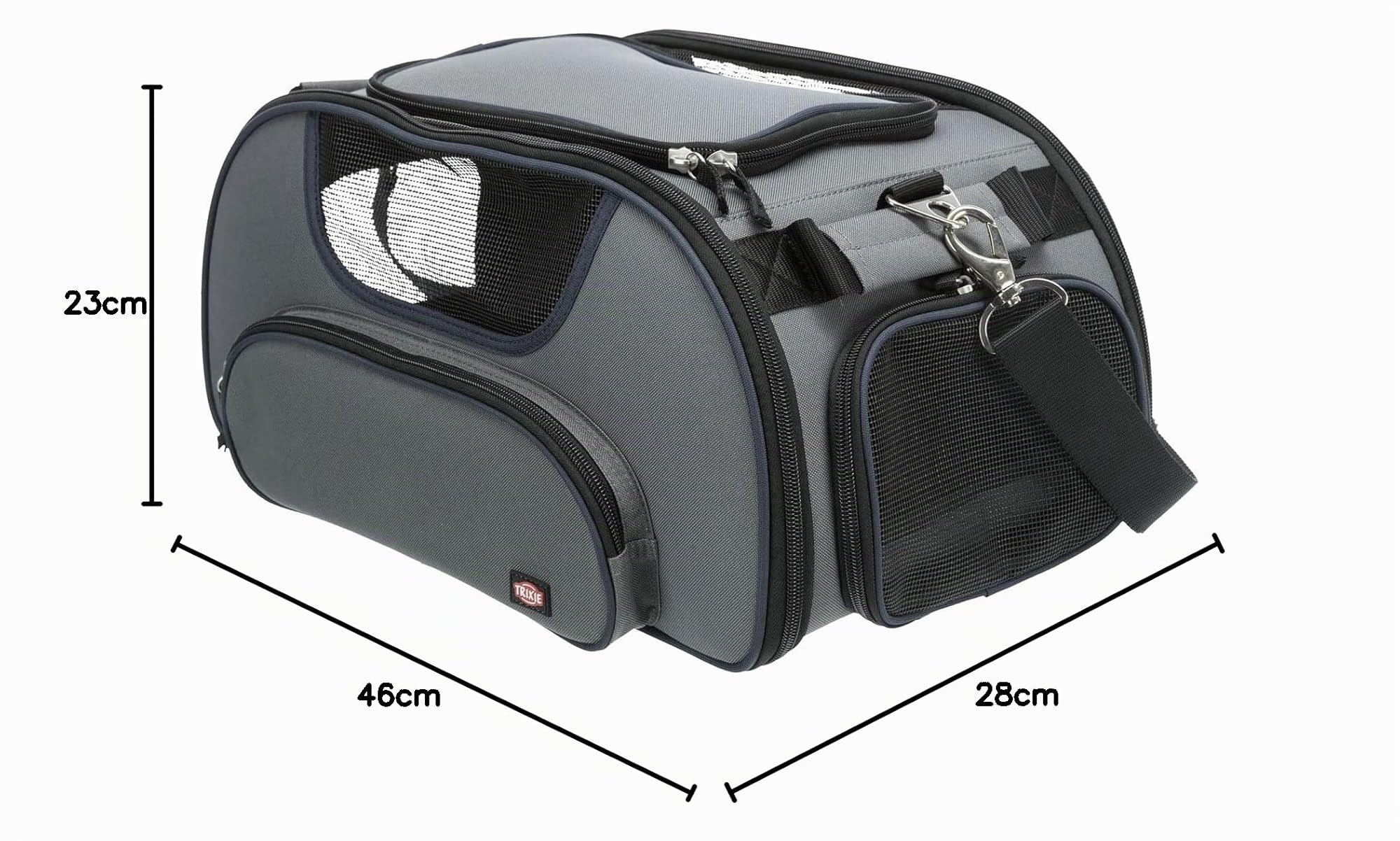 TRIXIE - Carrello trasporto Wings, per trasporto aereo. Dimensioni: 28 x 23 x 46 cm. Cane Max 20 kg.